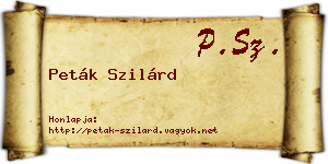 Peták Szilárd névjegykártya